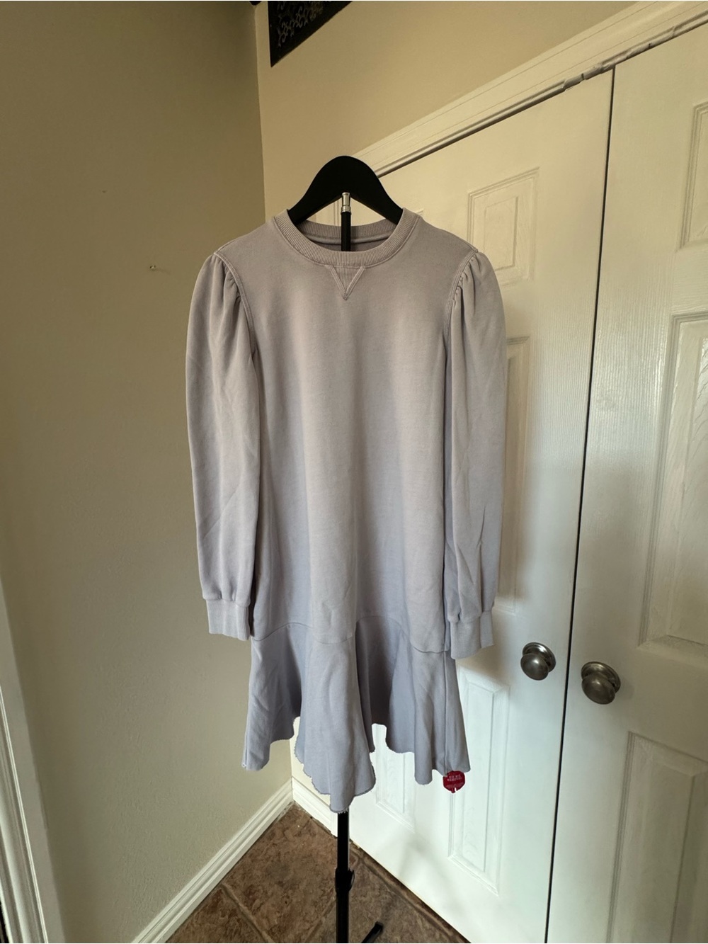 Light Lavender Long-Sleeve Fit & Flounce Hem Dress